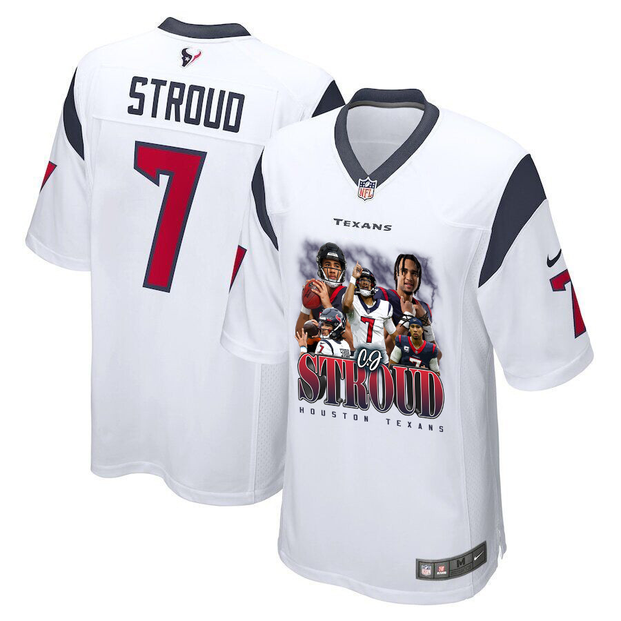 C.J. Stroud 7 Houston Texans The Chosen One Game Men Jersey - White JS2780 nicesnker
