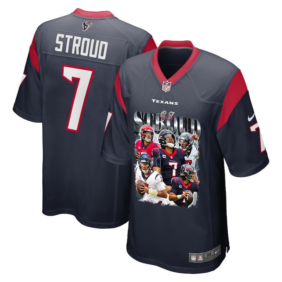 C.J. Stroud 7 Houston Texans The Gunslinger Game Men Jersey - Navy JS1698 nicesnker