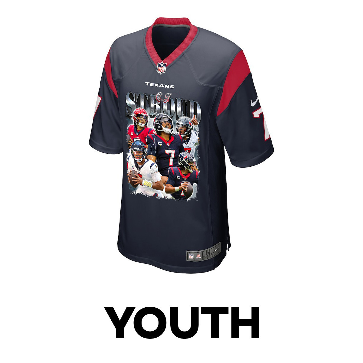 C.J. Stroud 7 Houston Texans The Gunslinger Game YOUTH Jersey - Navy JS4513 nicesnker - Image 2