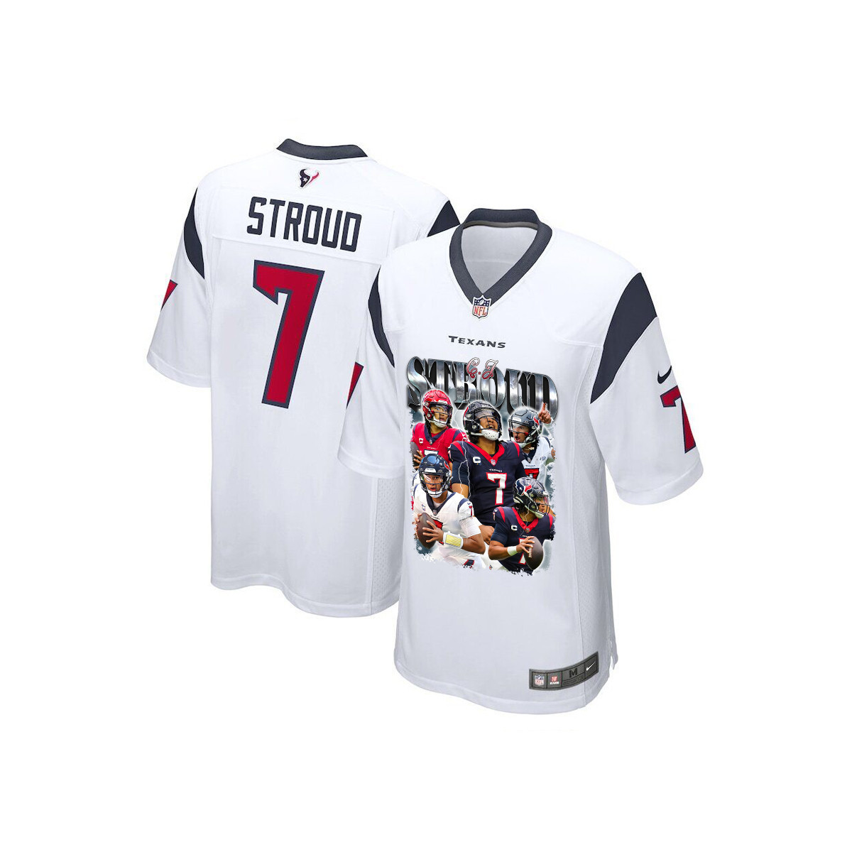 C.J. Stroud 7 Houston Texans The Gunslinger Game YOUTH Jersey - White JS9251 nicesnker