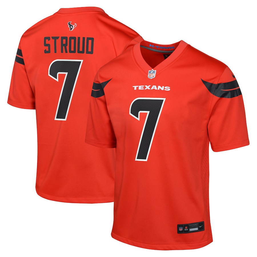 C.J. Stroud 7 Houston Texans Youth Alternate Game Jersey - Red JS5169 nicesnker
