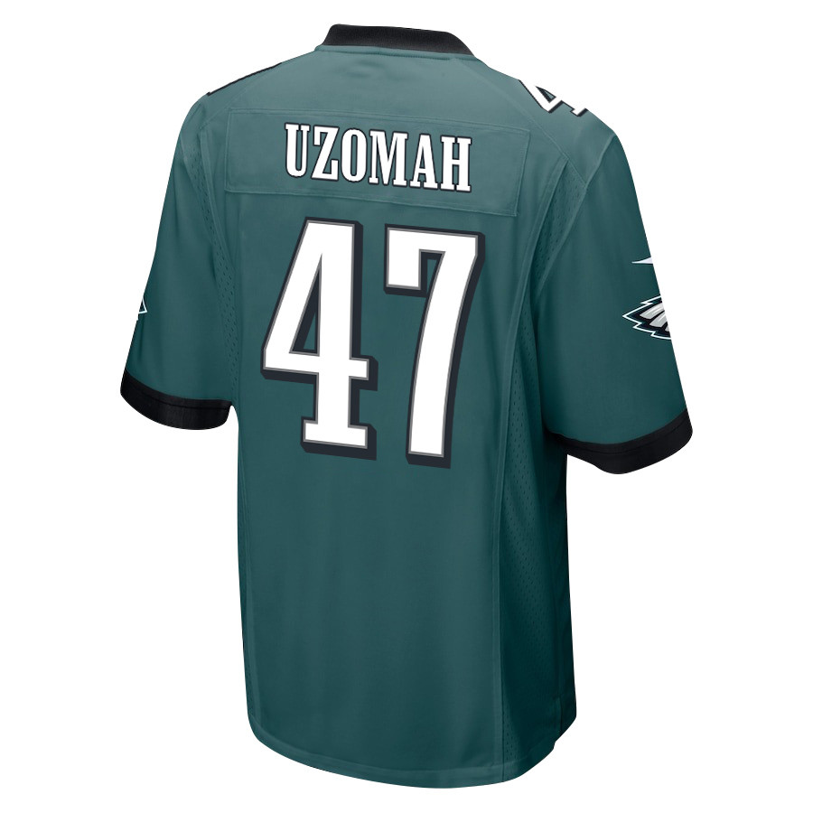 C.J. Uzomah 47 Philadelphia Eagles Super Bowl LIX Champions Patch Game Men Jersey - Midnight Green JS9118 nicesnker - Image 2