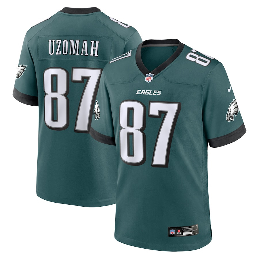C.J. Uzomah 87 Philadelphia Eagles Team Game Men Jersey - Midnight Green JS5026 nicesnker