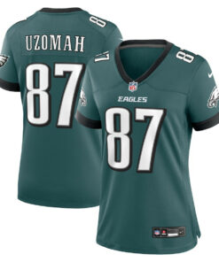C.J. Uzomah 87 Philadelphia Eagles Women Team Game Jersey - Midnight Green JS7306 nicesnker