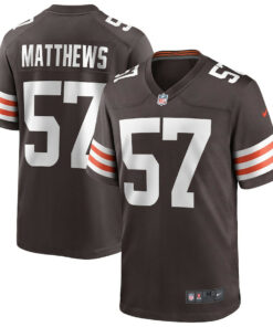 Clay Matthews 57 Cleveland Browns Men Game Retired Jersey - Brown JS1515 nicesnker