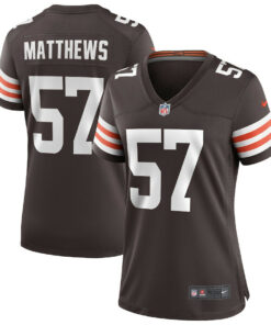 Clay Matthews 57 Cleveland Browns Women Game Retired Jersey - Brown JS1394 nicesnker