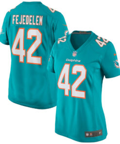 Clayton Fejedelem 42 Miami Dolphins Women Game Jersey - Aqua JS3866 nicesnker