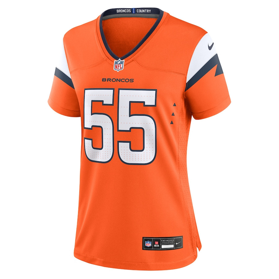 Cody Barton 55 Denver Broncos Women's Game Jersey - Orange JS8918 nicesnker - Image 2