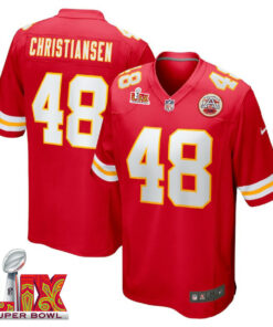 Cole Christiansen #48 Kansas City Chiefs Super Bowl LIX Jersey - Men's - Red JS7341 nicesnker