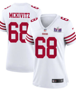 Colton McKivitz 68 San Francisco 49ers Super Bowl LVIII Patch Game Women Jersey - White JS4160 nicesnker