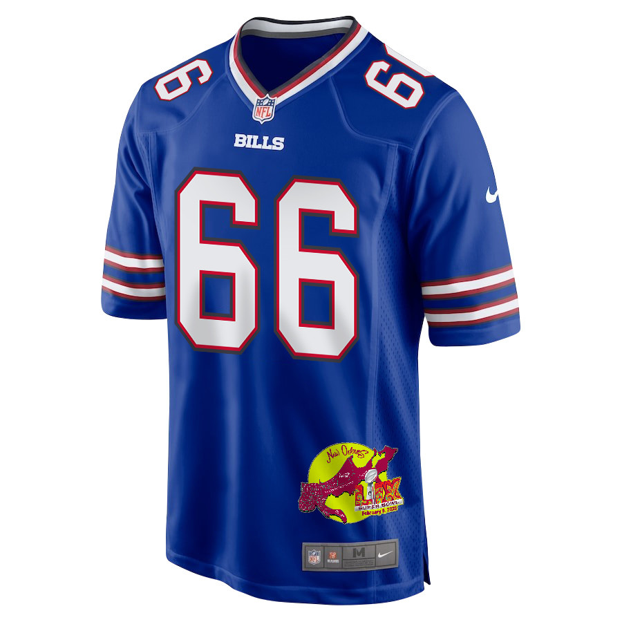 Connor McGovern 66 Buffalo Bills Super Bowl LIX New Orleans Patch Game Men Jersey - Royal JS3176 nicesnker - Image 3