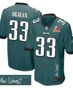 Cooper DeJean 33 Philadelphia Eagles Super Bowl LIX 'New Orleans - A Symphony of Sport' EMBROIDERED Game Men Jersey - Midnight Green JS3297 nicesnker