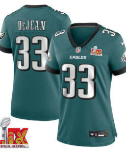 Cooper DeJean #33 Philadelphia Eagles Super Bowl LIX Women's Jersey - Midnight Green JS8794 nicesnker