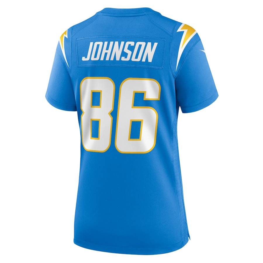 Cornelius Johnson 86 Los Angeles Chargers Women's Game Jersey - Powder Blue JS7487 nicesnker - Image 3