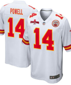 Cornell Powell 14 Kansas City Chiefs AFC Champions Patch Game Men Jersey - White JS1649 nicesnker