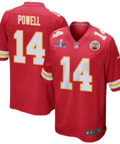 Cornell Powell 14 Kansas City Chiefs Super Bowl LVIII Patch Game Men Jersey - Red JS1693 nicesnker
