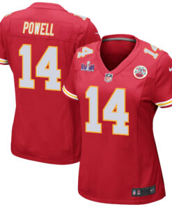 Cornell Powell 14 Kansas City Chiefs Super Bowl LVIII Patch Game Women Jersey - Red JS5483 nicesnker