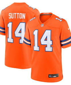 Courtland Sutton 14 Denver Broncos Mile High Collection 1977 Throwback Player Game Men Jersey - Orange JS2712 nicesnker