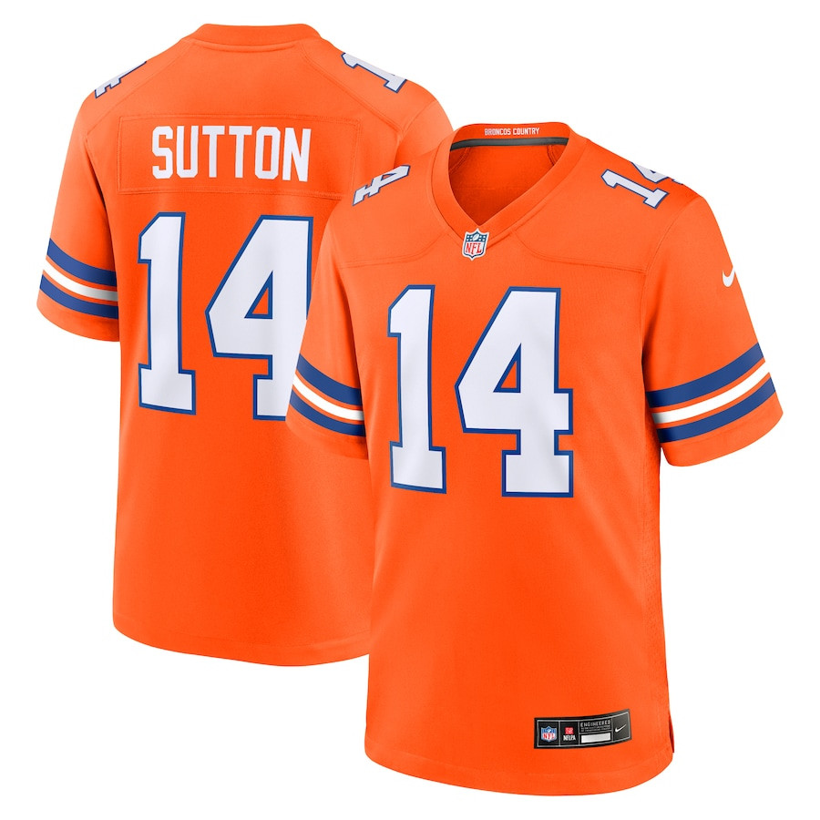 Courtland Sutton 14 Denver Broncos Mile High Collection 1977 Throwback Player Game Men Jersey - Orange JS2712 nicesnker