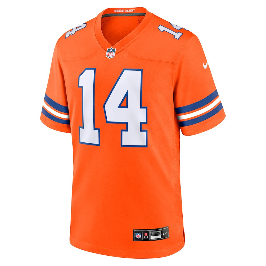Courtland Sutton 14 Denver Broncos Mile High Collection 1977 Throwback Player Game Men Jersey - Orange JS2712 nicesnker - Image 2