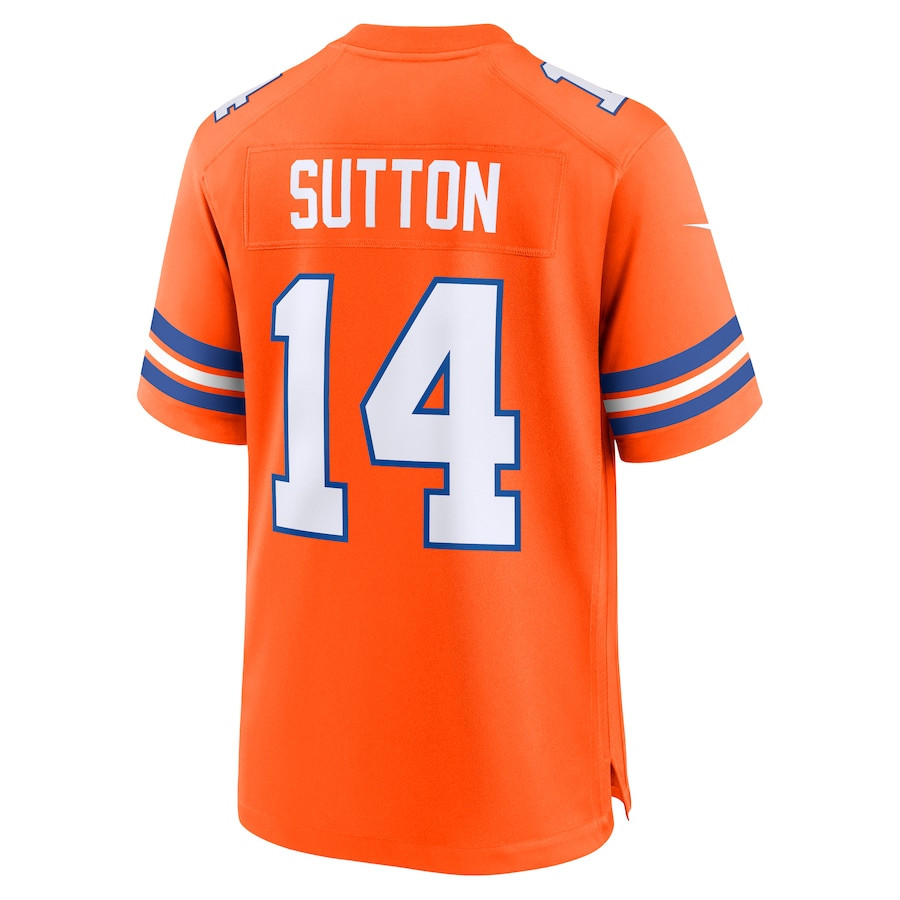 Courtland Sutton 14 Denver Broncos Mile High Collection 1977 Throwback Player Game Men Jersey - Orange JS2712 nicesnker - Image 3