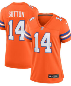 Courtland Sutton 14 Denver Broncos Women's Mile High Collection 1977 Throwback Player Game Jersey - Orange JS1627 nicesnker