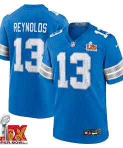 Craig Reynolds #13 Detroit Lions Super Bowl LIX Jersey - Men's - Blue JS4412 nicesnker
