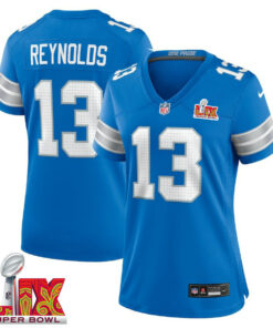Craig Reynolds #13 Detroit Lions Super Bowl LIX Women's Jersey - Blue JS3195 nicesnker