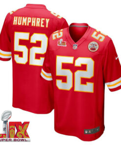 Creed Humphrey #52 Kansas City Chiefs Super Bowl LIX Jersey - Men's - Red JS3855 nicesnker