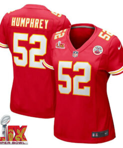 Creed Humphrey #52 Kansas City Chiefs Super Bowl LIX Women's Jersey - Red JS1768 nicesnker