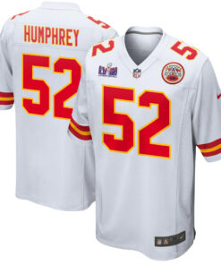 Creed Humphrey 52 Kansas City Chiefs Super Bowl LVIII Patch Game Men Jersey - White JS2226 nicesnker