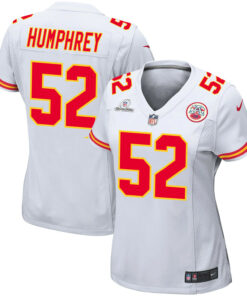 Creed Humphrey 52 Kansas City Chiefs Super Bowl LVIII Patch Game Women Jersey - White JS7371 nicesnker