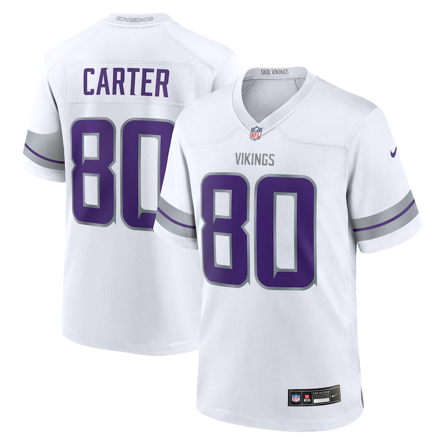 Cris Carter 80 Minnesota Vikings Alternate Retired Player Game Men Jersey - White JS2855 nicesnker