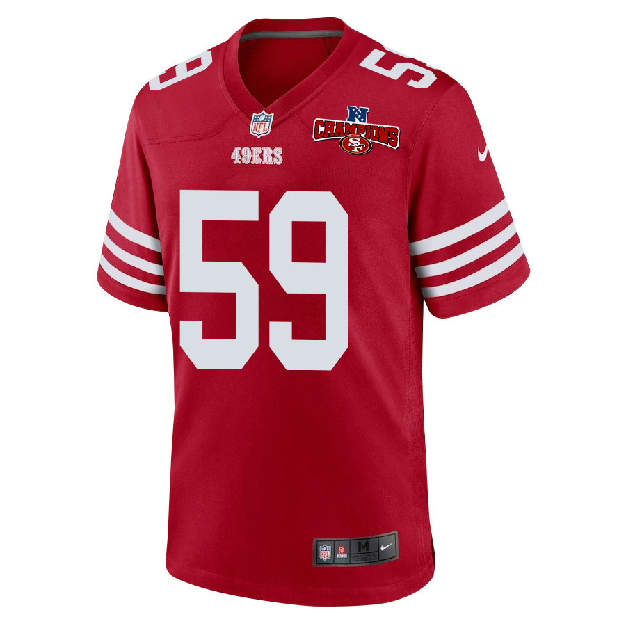 Curtis Robinson 59 San Francisco 49ers NFC Champions Patch Game Men Jersey - Scarlet JS1875 nicesnker - Image 2