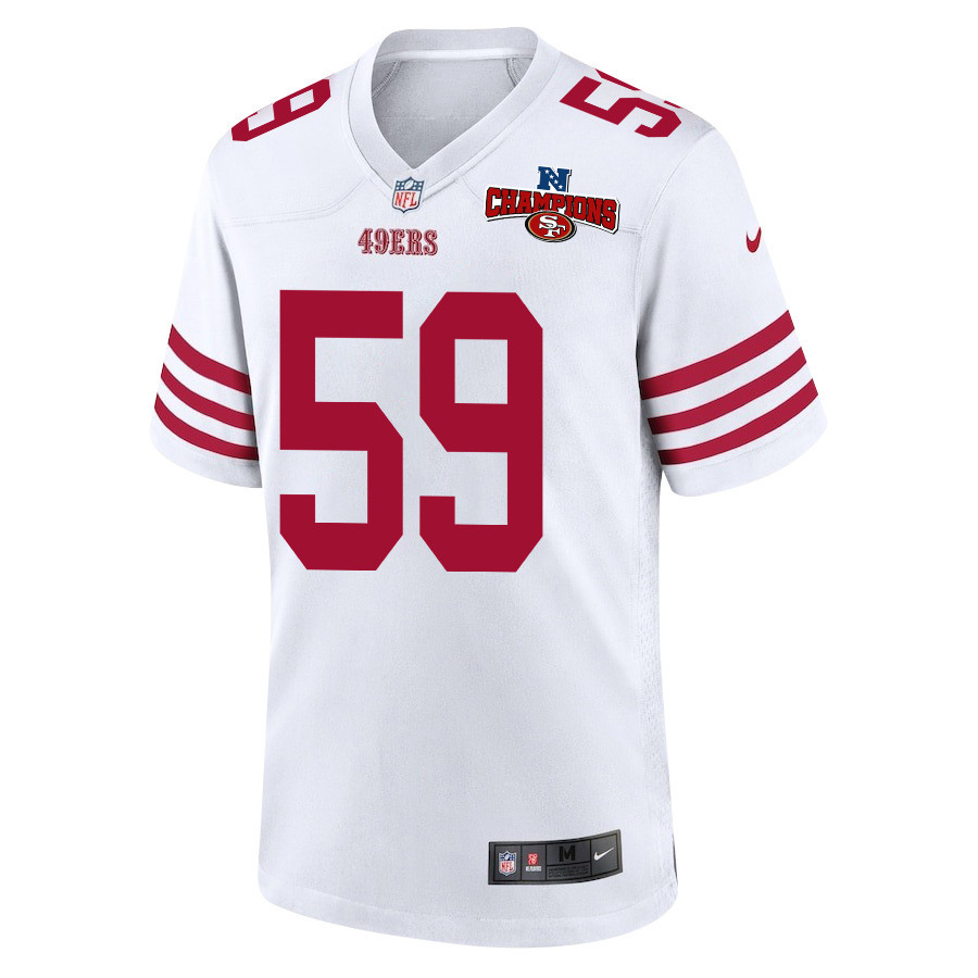Curtis Robinson 59 San Francisco 49ers NFC Champions Patch Game Men Jersey - White JS7073 nicesnker - Image 2