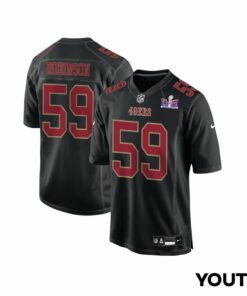 Curtis Robinson 59 San Francisco 49ers Super Bowl LVIII Patch Fashion Game YOUTH Jersey - Carbon Black JS8210 nicesnker