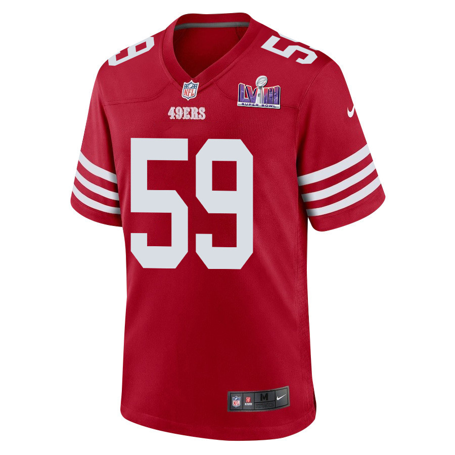 Curtis Robinson 59 San Francisco 49ers Super Bowl LVIII Patch Game Men Jersey - Scarlet JS7498 nicesnker - Image 2