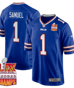 Curtis Samuel 1 Buffalo Bills Super Bowl LIX Champions Patch Game Men Jersey - Royal JS2480 nicesnker