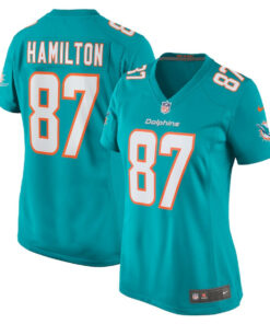 DaeSean Hamilton 87 Miami Dolphins Women Home Game Jersey - Aqua JS5295 nicesnker