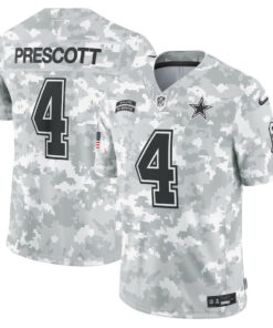 Dak Prescott 4 Dallas Cowboys 2024 Salute to Service Limited Men Jersey - Arctic Camo JS1753 nicesnker