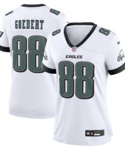 Dallas Goedert 88 Philadelphia Eagles White Game Women Jersey - White JS4561 nicesnker