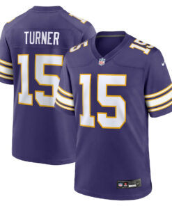 Dallas Turner 15 Minnesota Vikings Alternate Game Men Jersey - Purple JS6586 nicesnker