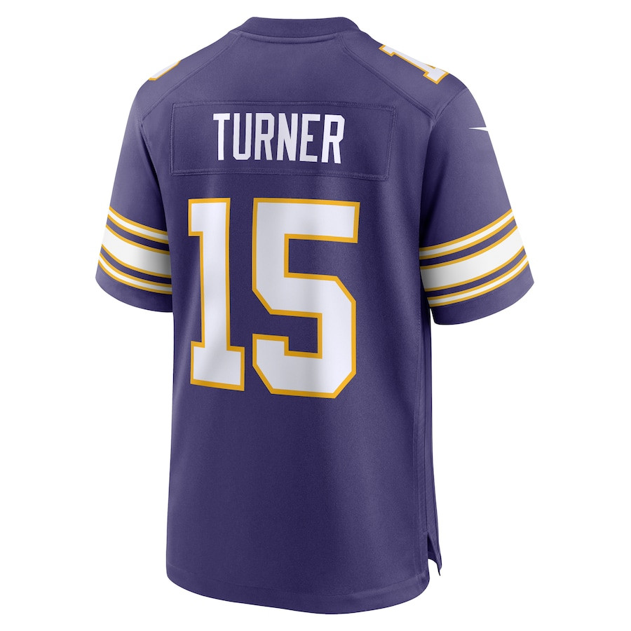 Dallas Turner 15 Minnesota Vikings Alternate Game Men Jersey - Purple JS6586 nicesnker - Image 3