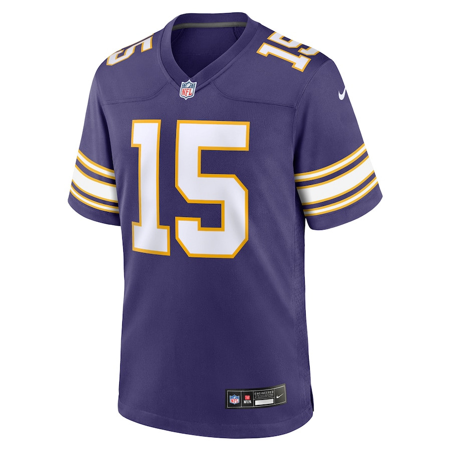 Dallas Turner 15 Minnesota Vikings Alternate Game Men Jersey - Purple JS6586 nicesnker - Image 2
