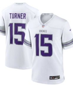 Dallas Turner 15 Minnesota Vikings Alternate Game Men Jersey - White JS8718 nicesnker