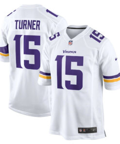 Dallas Turner 15 Minnesota Vikings Game Men Jersey - White JS8980 nicesnker