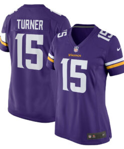 Dallas Turner 15 Minnesota Vikings Women's Game Jersey - Purple JS9355 nicesnker