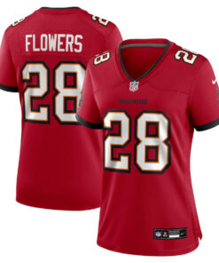 Dallis Flowers 28 Tampa Bay Buccaneers Women's Game Jersey - Red JS9371 nicesnker