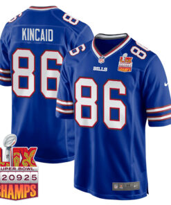Dalton Kincaid 86 Buffalo Bills Super Bowl LIX Champions Patch Game Men Jersey - Royal JS3841 nicesnker