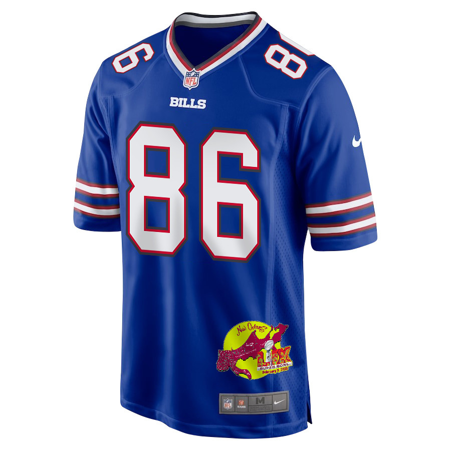 Dalton Kincaid 86 Buffalo Bills Super Bowl LIX New Orleans Patch Game Men Jersey - Royal JS5384 nicesnker - Image 3